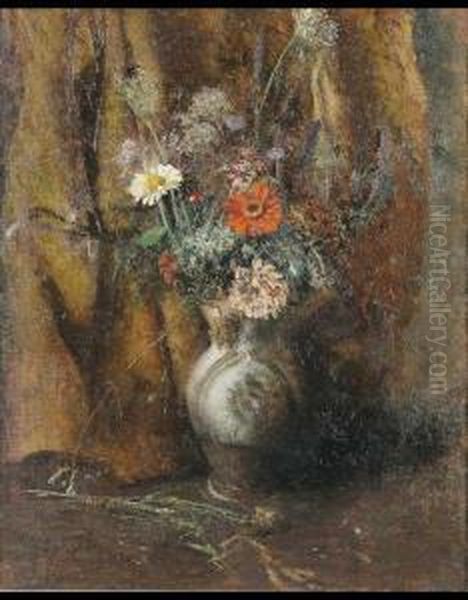 Vaso Di Fiori Oil Painting by Pietro Gaudenzi