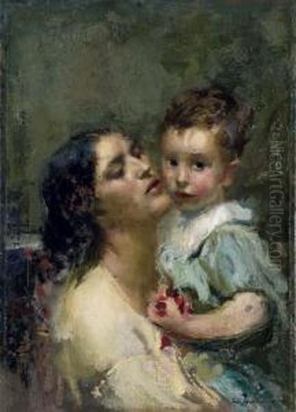 Maternita Oil Painting by Pietro Gaudenzi