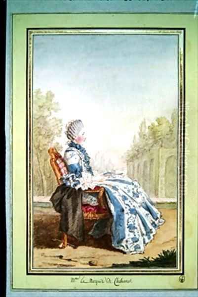 Marie Elisabeth de Talleyrand Perigord marquise de Chabannes Oil Painting by Louis Carrogis Carmontelle