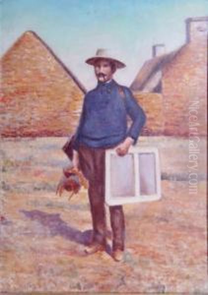  Le Peintre Au Chapeau  Oil Painting by Leo Gausson