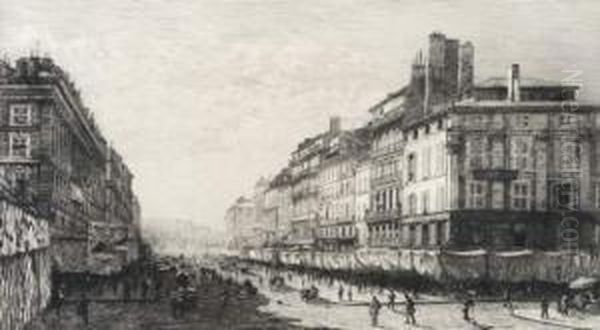 Marseille. La Canebiere. Oil Painting by Lucien Marcelin Gautier