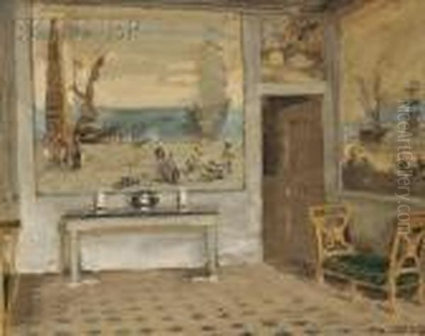 Antichambre, Chateau Du Saussay Oil Painting by Walter Gay