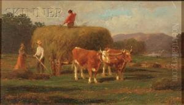 Haying Oil Painting by Samuel Lancaster Gerry