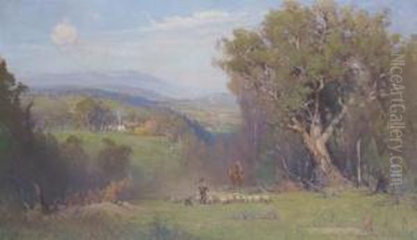 Herding The Sheep Oil Painting by Robert Edgar Taylor Ghee