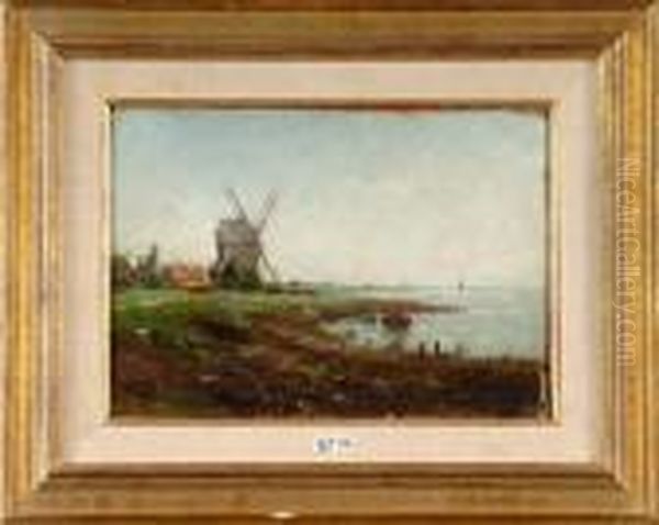 Bord De Mer Anime En Hollande Oil Painting by Victor Gilsoul