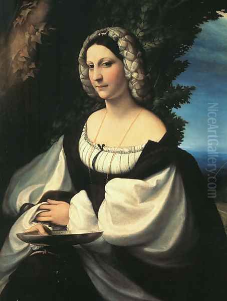 Portrait of a Gentlewoman 1517 Oil Painting by Antonio Allegri da Correggio
