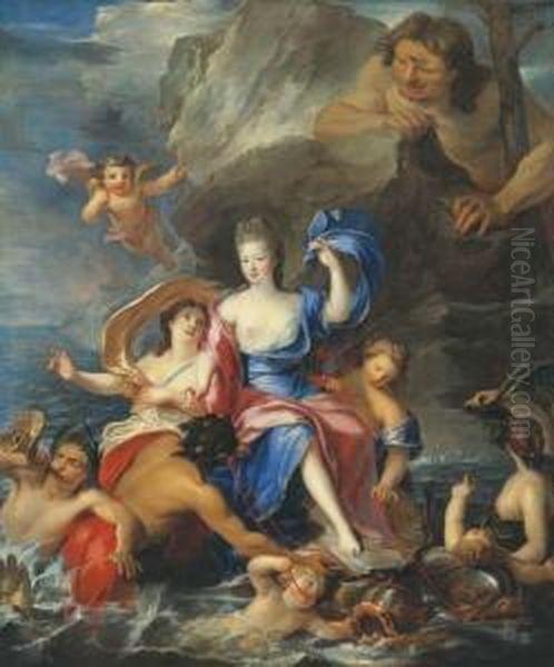 Portrait Of Mademoiselle De Blois (1677-1749), As Galateatriumphant Oil Painting by Pierre Gobert