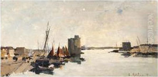 Harbour View, Strengthened 
Signature And Date 89, Oil On Panel, 21.5 X 41 Cm.; 8 1/2 X 16 In Oil Painting by Emile Godchaux