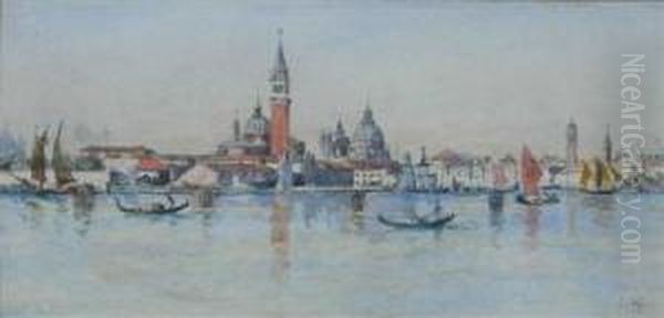 S. Giorgio And S. Maria Della Salute, Venice Oil Painting by Robert Charles, Goff Col.
