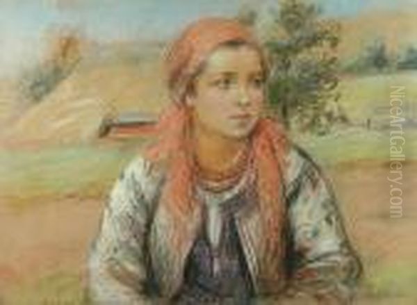 Goralka Oil Painting by Stanislaw Gorski