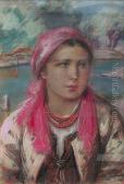 Goralka Oil Painting by Stanislaw Gorski