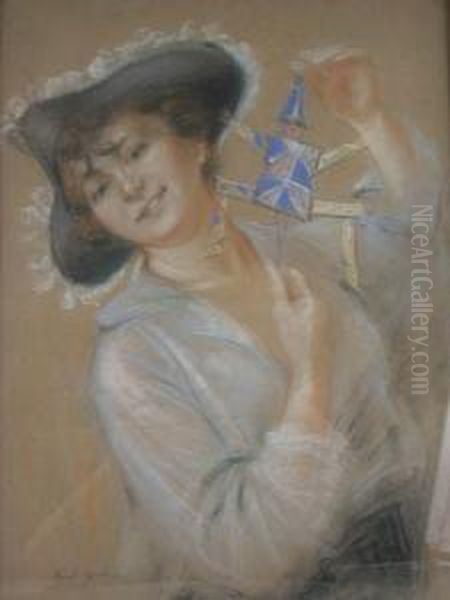 Kobieta Z Pajacykiem Oil Painting by Stanislaw Gorski