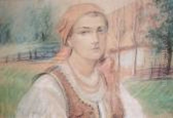 Portret Dziewczyny Oil Painting by Stanislaw Gorski