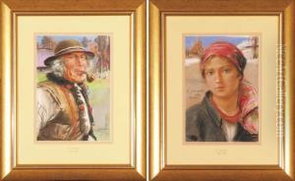Para Portretow - Goral I Goralka, 1939 R. Oil Painting by Stanislaw Gorski