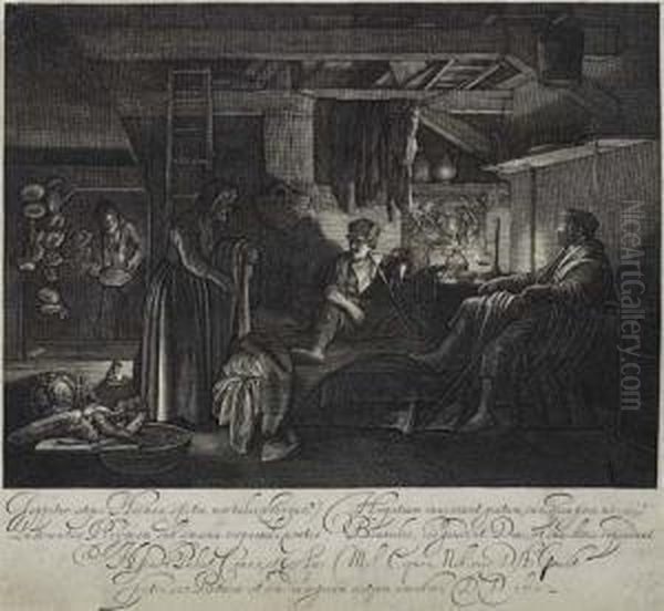 Jupiter And Mercury In The House Of Philemon And Baucis Oil Painting by Hendrick Goudt