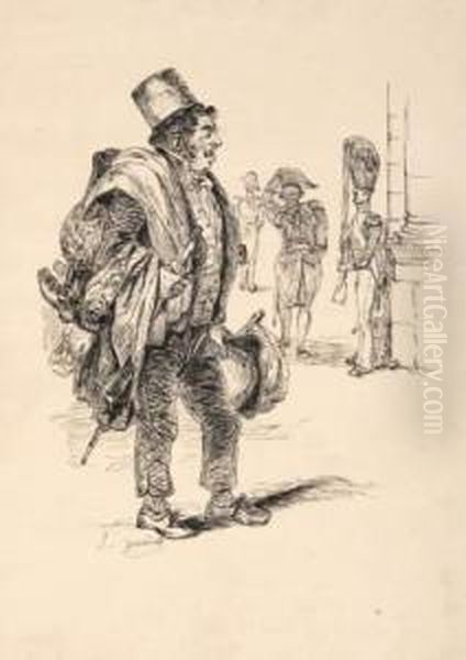 Caricature D'un Deserteur Oil Painting by J. J. Grandville
