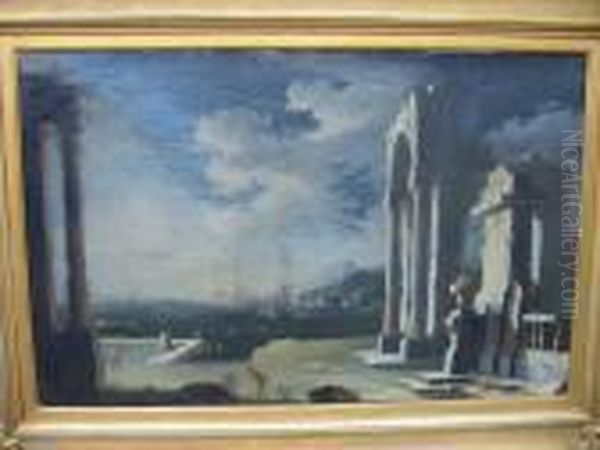 Ruines Antiques Pres Du Rivage Oil Painting by Gennaro Greco