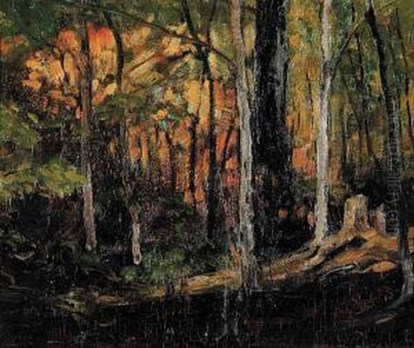 October Woods Oil Painting by Thomas Garland Greene