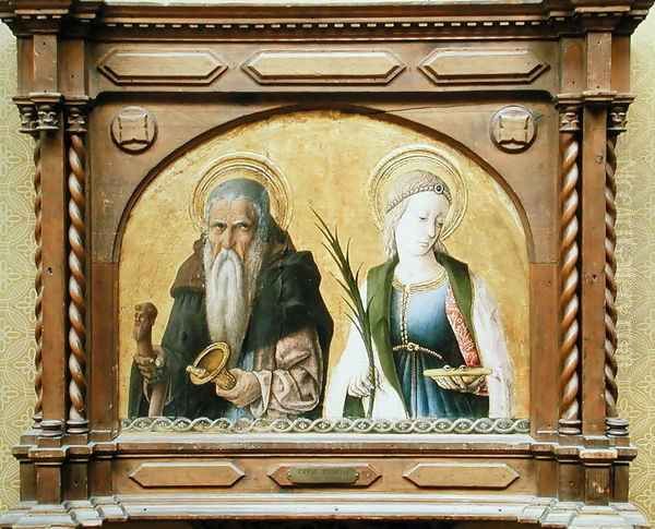 St. Anthony the Hermit and St. Lucy, c.1470 Oil Painting by Carlo Crivelli