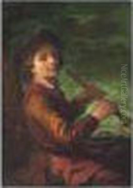 Jeune Garcon Jouant De La Flute Dans Un Paysage Oil Painting by Jean-Alexis Grimou