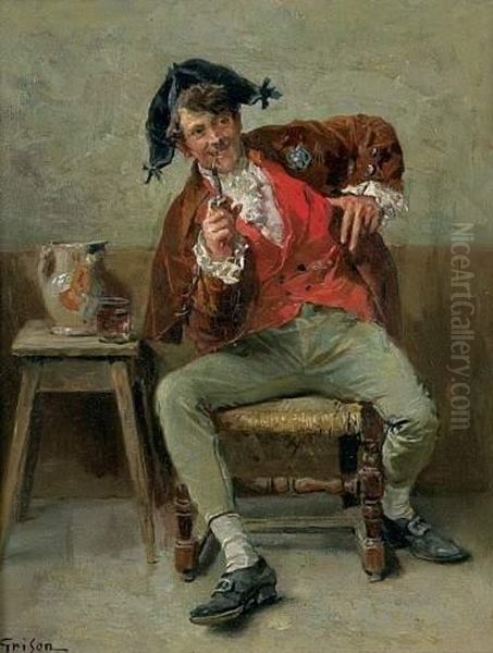 A La Taverne Oil Painting by Francois Adolphe Grison