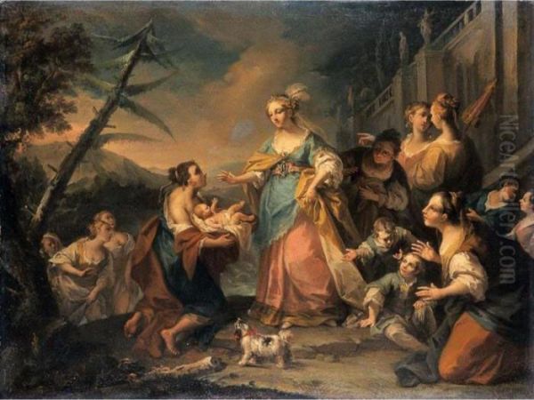 Ritrovamento Di Mose Oil Painting by Jacopo Guarana