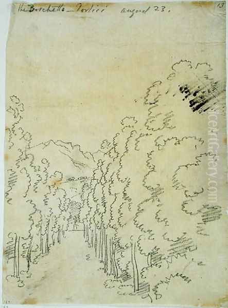 Woodland, from an album of tracings Oil Painting by John Robert Cozens