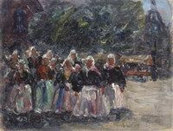Breton Ladies Oil Painting by May Guinness