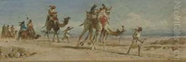 Crossing The Dessert Oil Painting by Carl Haag