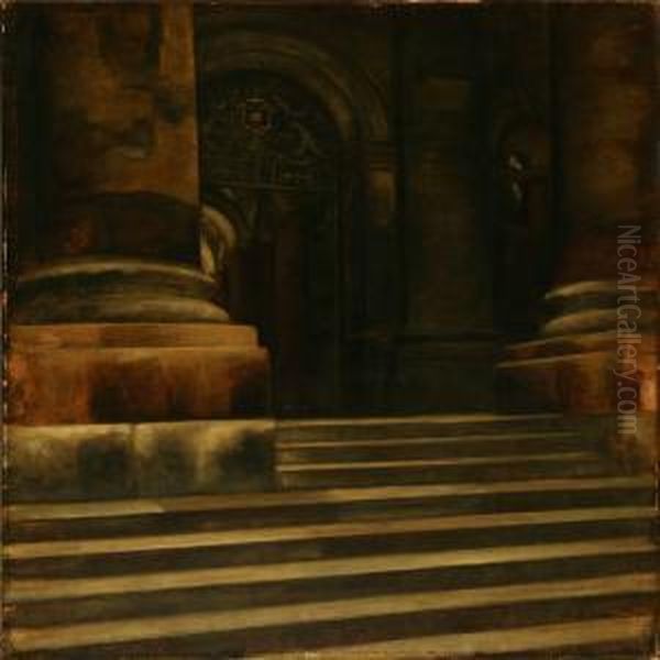 Clarendon Building In Oxford Oil Painting by Svend Hammershoi