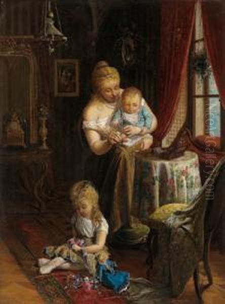 Giochi Di Bambini Oil Painting by Johann Hamza