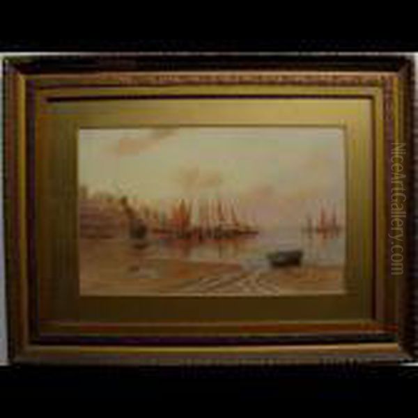 Low Tide Oil Painting by Charles E. Hannaford