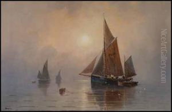 Calm Morning Oil Painting by Charles E. Hannaford