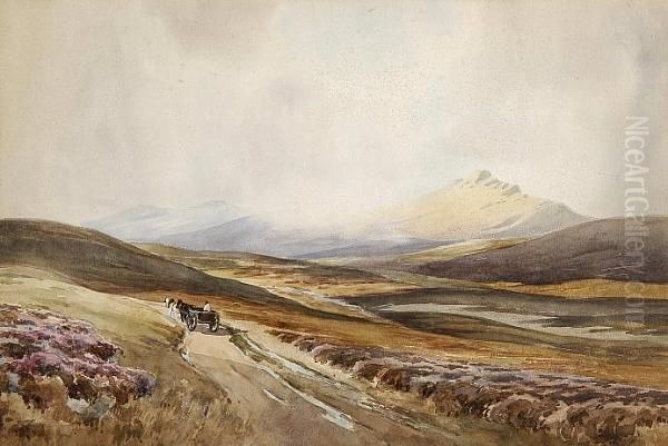 Lowland Landscape Oil Painting by Charles E. Hannaford
