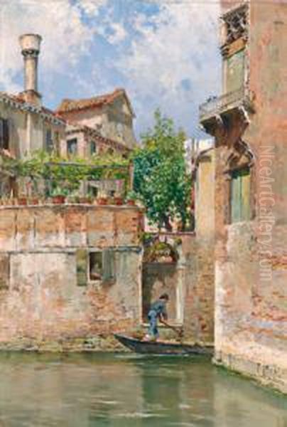 Canal In Venedig Oil Painting by Bernard Hay