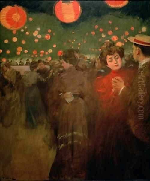 The Open Air Party Oil Painting by Ramon Casas Y Carbo