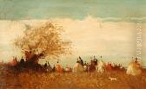 Partie Im Freien Oil Painting by Walter Heimig