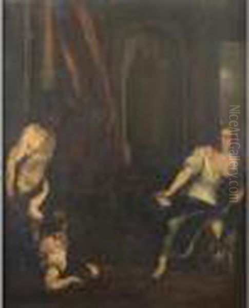 Mercure Presente La Tete D Argus A Junon. Oil Painting by Johann Heiss