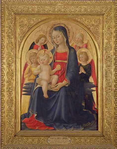 Madonna and Child with Angels, c.1467 Oil Painting by Bartolomeo Caporali