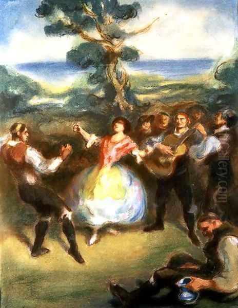 La Jota' c.1911 Oil Painting by Ricardo Canals y Llambi