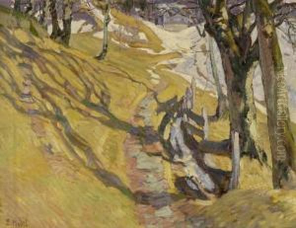 Vorfruhling Oil Painting by Ernst Ii Hodel
