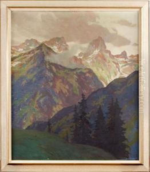 Landskap Oil Painting by Hugo Hodina Hodiener
