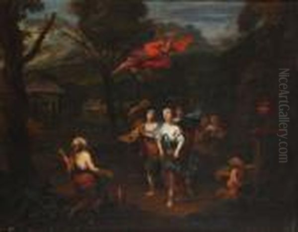 The Eldermercuryguiding Psyche Oil Painting by Gerard Hoet