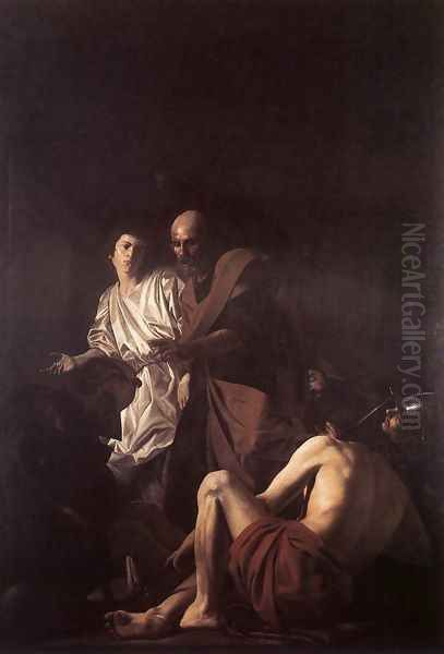 Liberation of St. Peter (Liberazione di san Pietro dal carcere) Oil Painting by Giovanni Battista Caracciolo