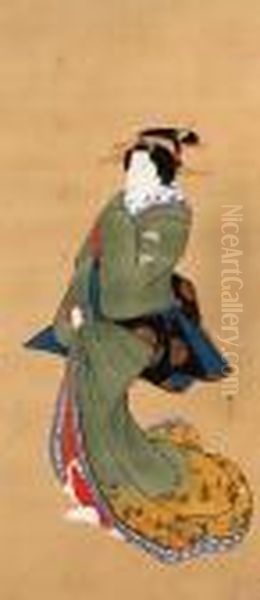 Beauty
Signed Teisai, Sealed Hokuba Ga In Oil Painting by Teisai Hokuba