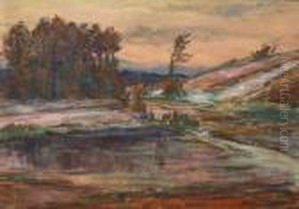 Pri Zapadu Oil Painting by Karel Holan