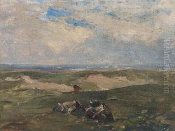 Landscape, Malahide Co. Dublin Oil Painting by Nathaniel R.H.A. Hone Ii,