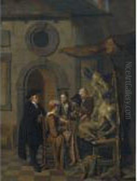 The Sculptor's Workshop Oil Painting by Jan Jozef, the Younger Horemans