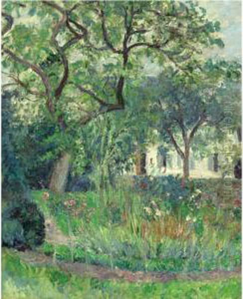 Jardin De Claude Monet A Giverny Oil Painting by Blanche Hoschede-Monet
