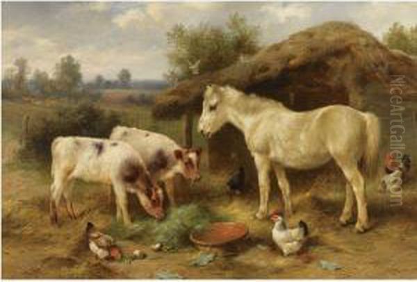 A Frugal Meal Oil Painting by Walter Hunt